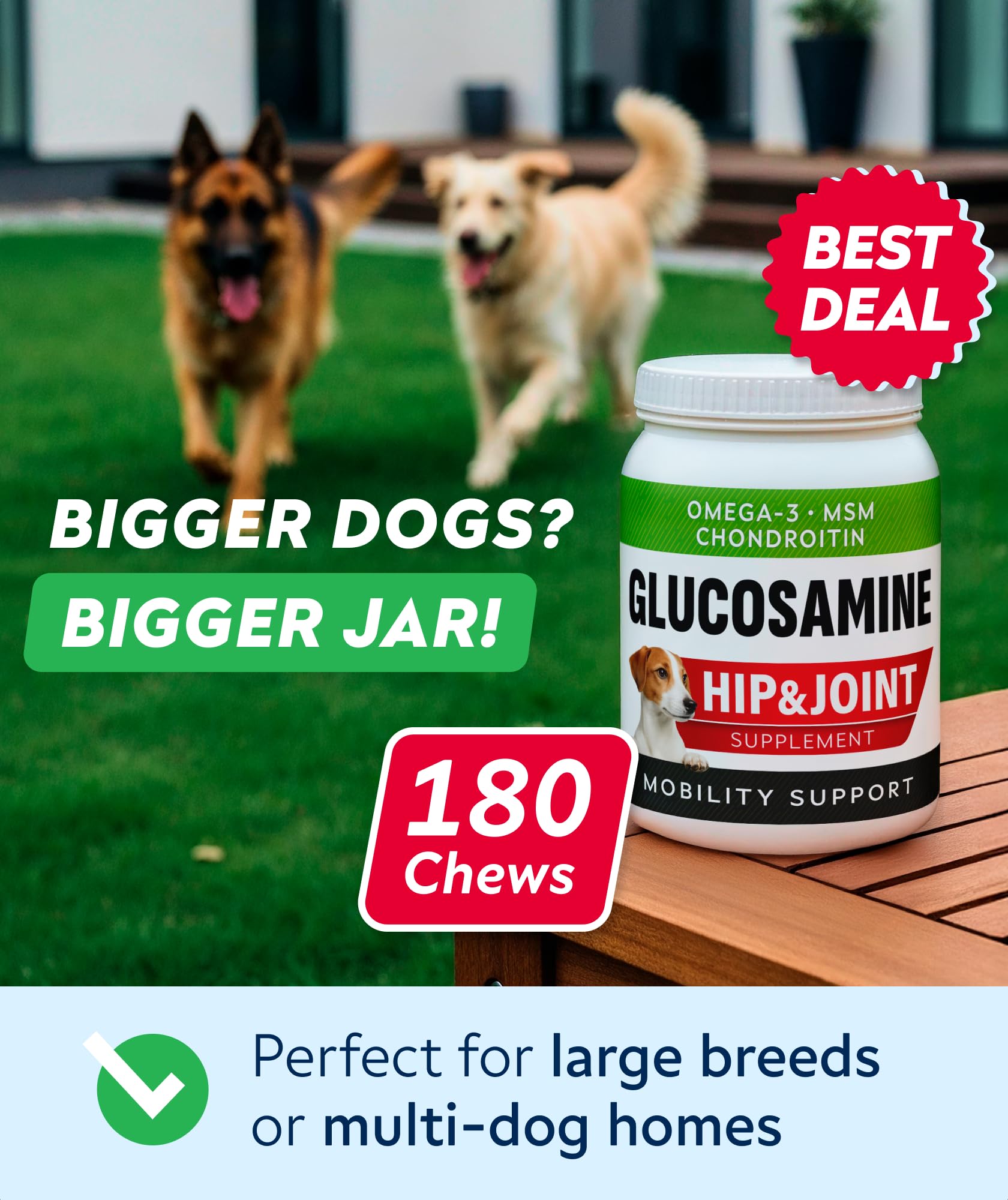 STRELLALAB dog-joint-care-bottle close-up demonstrates easy daily dosing for joint comfort.