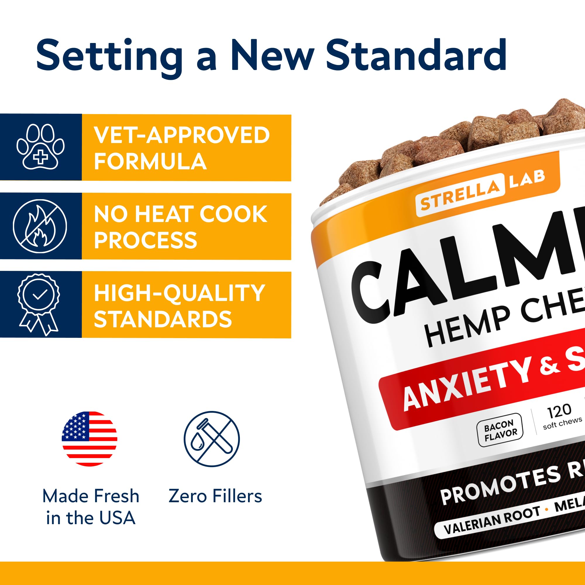 STRELLALAB calming chews taste-test showing bacon flavor appeal
