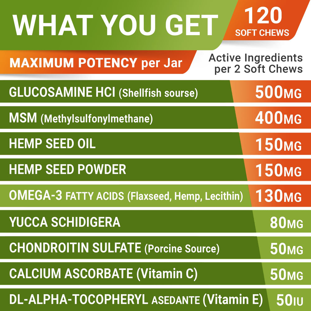 STRELLALAB hempseed oil dog chews showcase premium seeds for joint care and vitality