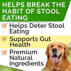 STRELLALAB No Poo Chews dogs packaging close-up, vet-formulated natural ingredients.