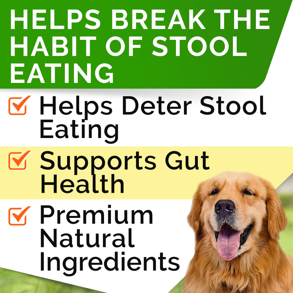 STRELLALAB No Poo Treats chews on display emphasize tasty, mild formula for dogs.
