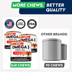 STRELLALAB Omega 3 dog chews dog enjoying treat demonstrates easy administration.