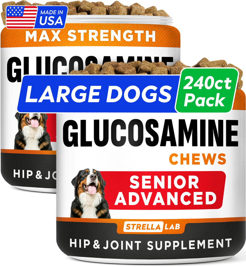 STRELLALAB Senior glucosamine soft chews chicken for dogs support daily joint mobility