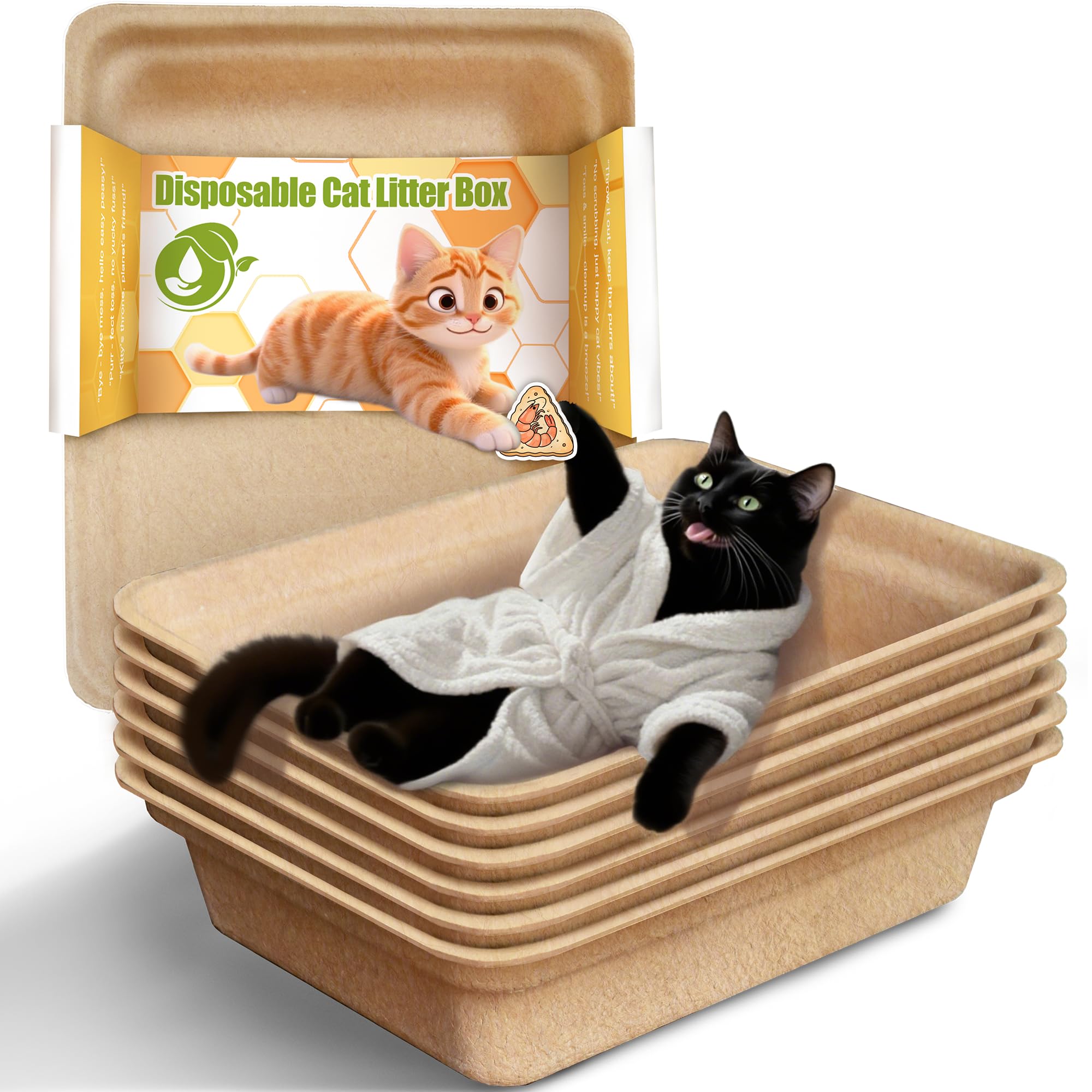 Strenthychosing disposable litter box with leak-proof design for mess-free use.
