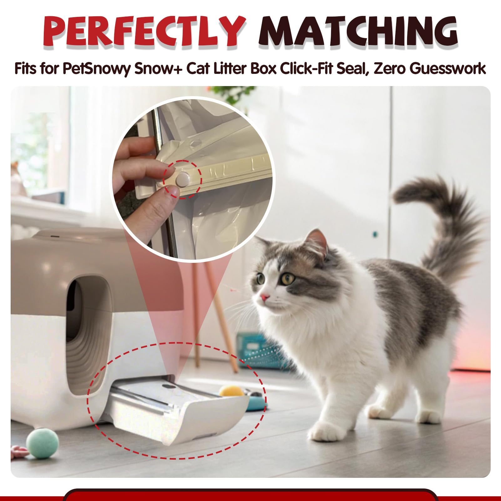 Streyto-tek Petsnowy liner demonstrates odor-locking capability for fresher room air.