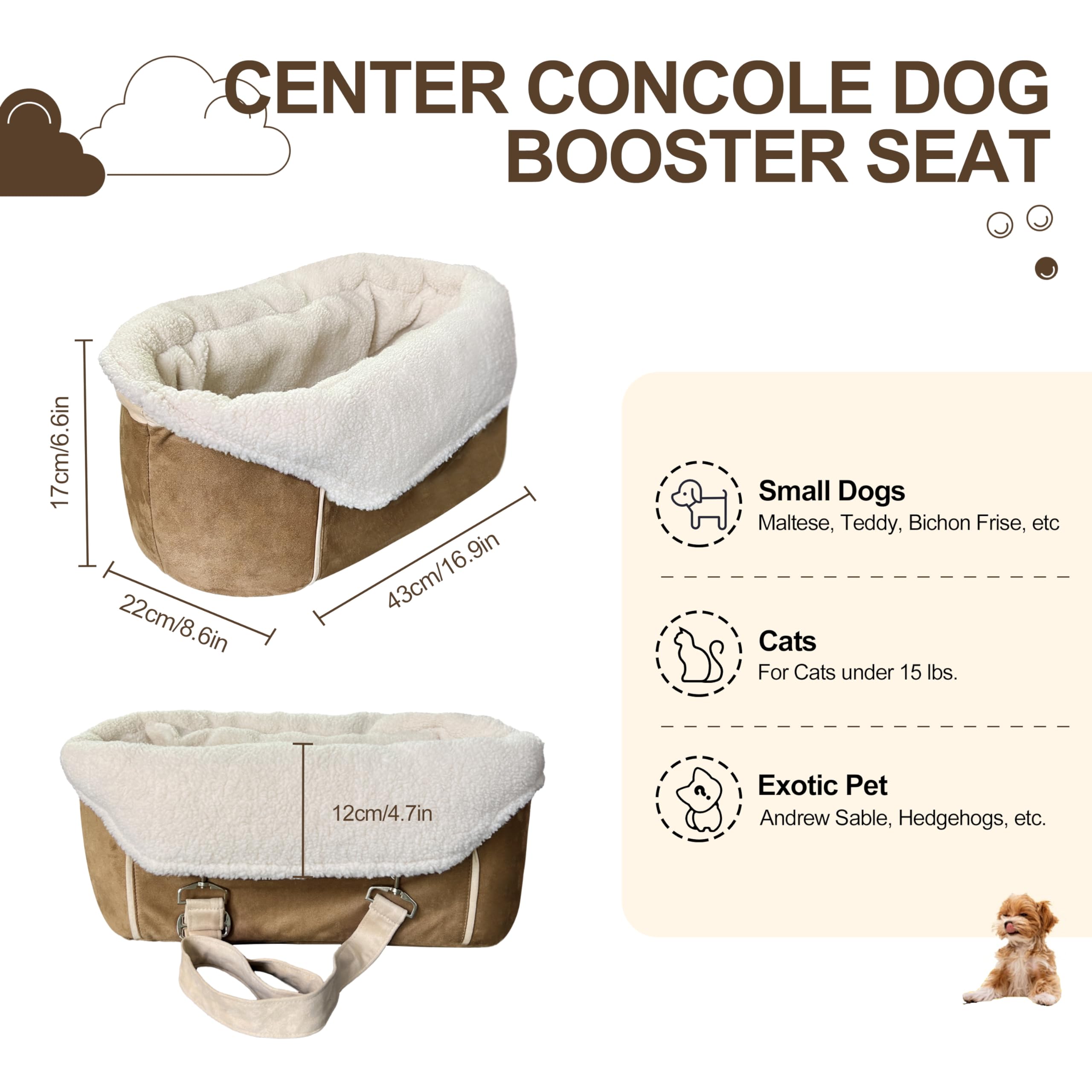 Strusery dog car seat removable washable cover for easy cleaning