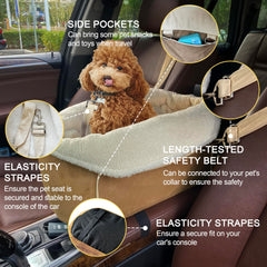 Strusery dog car seat storage pockets side view with toys organized