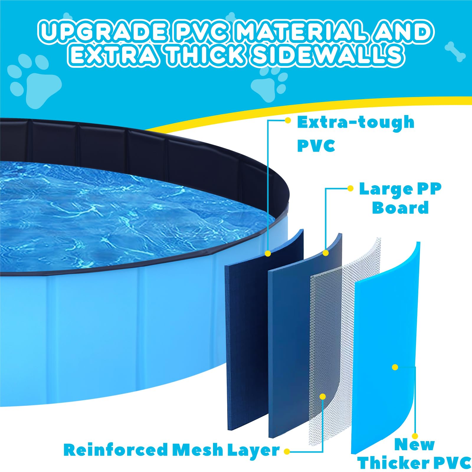 STUDESK dog pool anti-slip bottom helps pets stay safe during play.