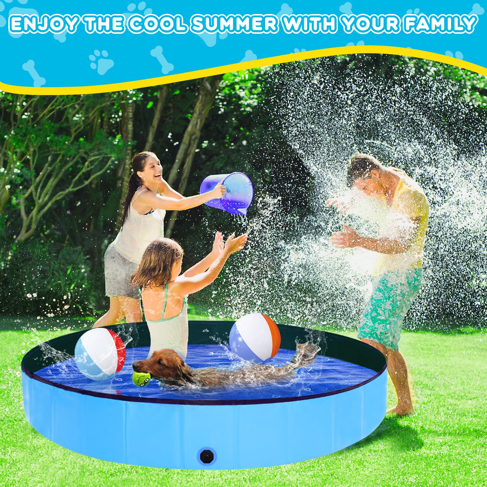 STUDESK dog pool no-inflation design for fast setup.