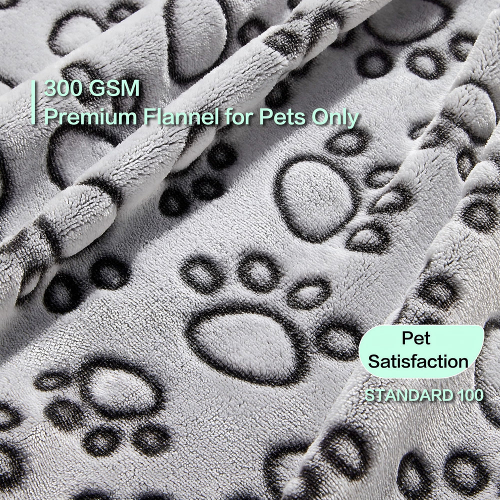 Stuffed Premium Soft Dog Blanket flannel grey back offers a soft surface for lounging.