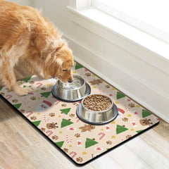 Stunnoosy snowman-pattern mat absorbs spills for easy post-meal cleanup.