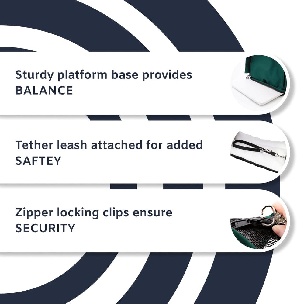 STURDI BAG security clips and tether prevent accidental openings