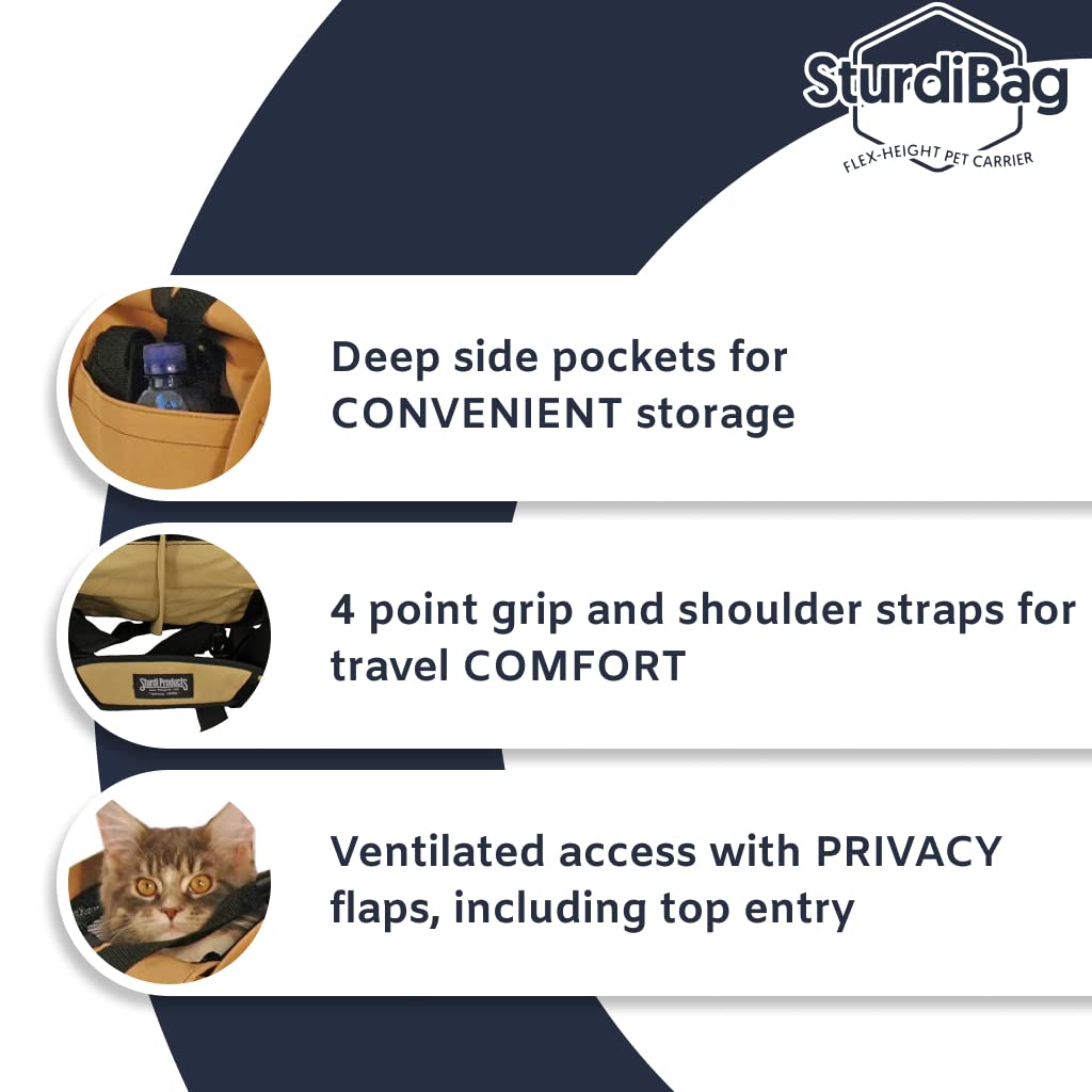SturdiBag XL safety-straps keep carrier stable during transit.
