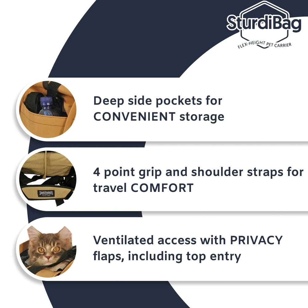 SturdiBag XL safety-straps keep carrier stable during transit.