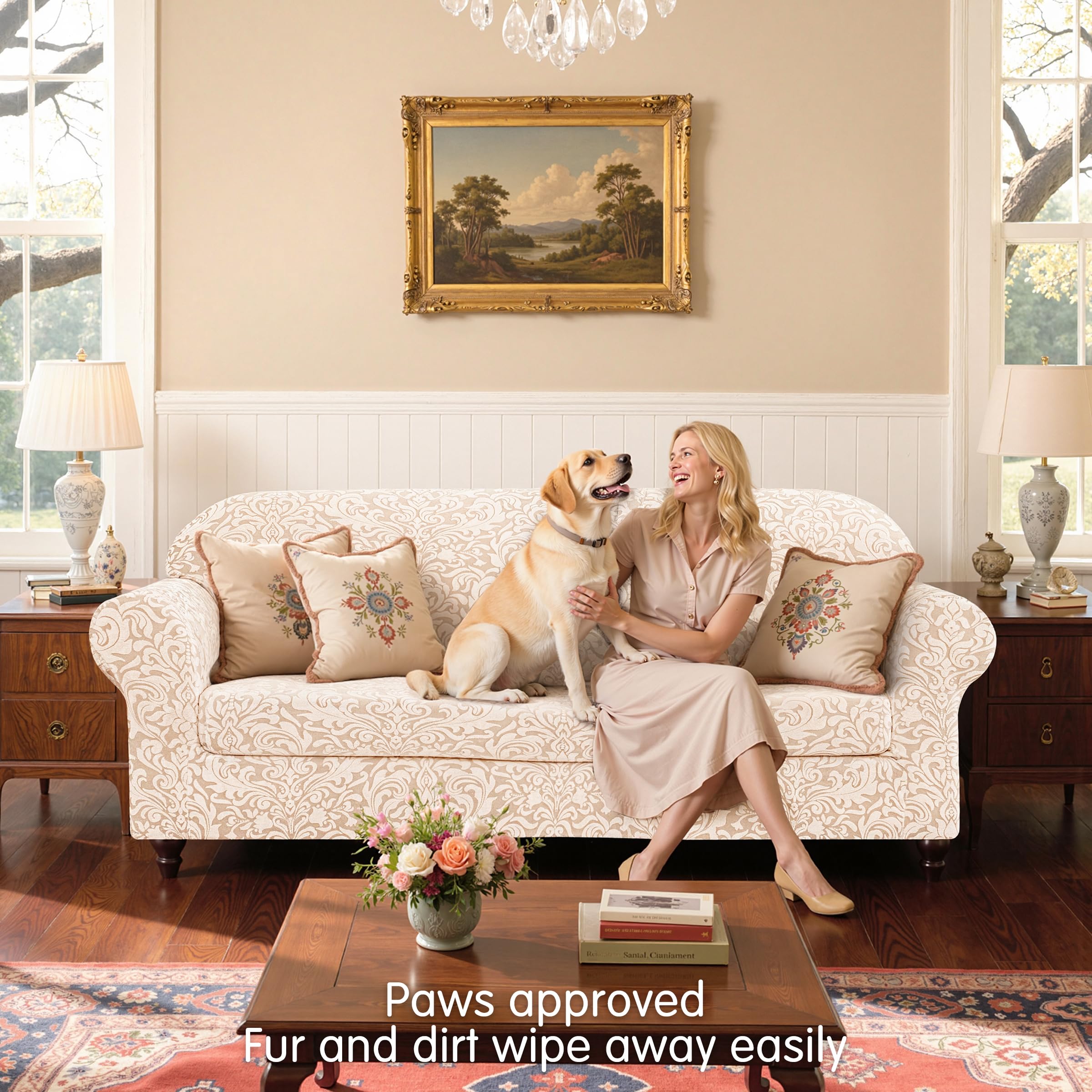 SUBRTEX pet-protection shot emphasizes scratching and fur defense on daily seating.