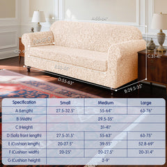 SUBRTEX stretch-fit image demonstrates secure non-slip couch coverage.