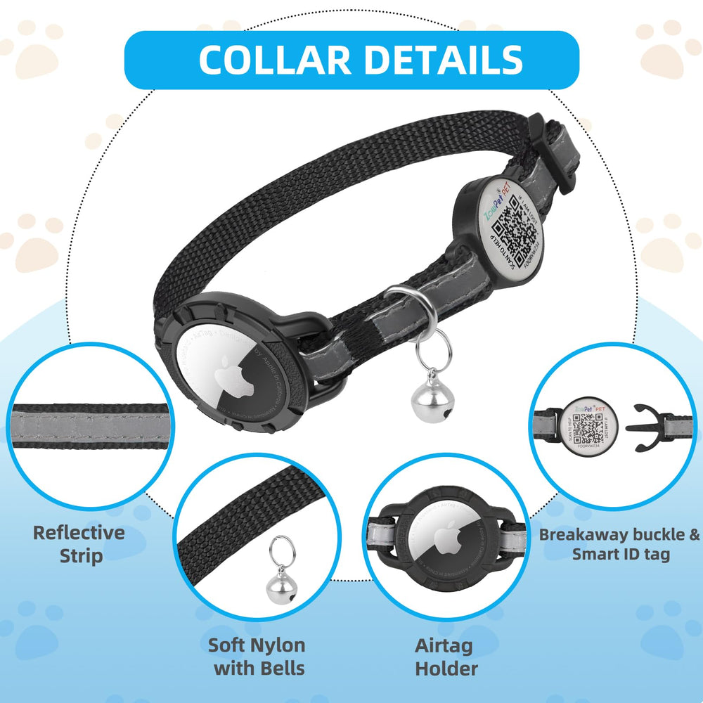 sucegi Airtag Cat Collar adjustable fit adapts from kittens to adult cats.