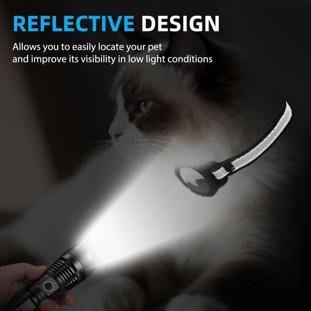 sucegi Airtag Cat Collar with bell adds audible cue for nearby surroundings.