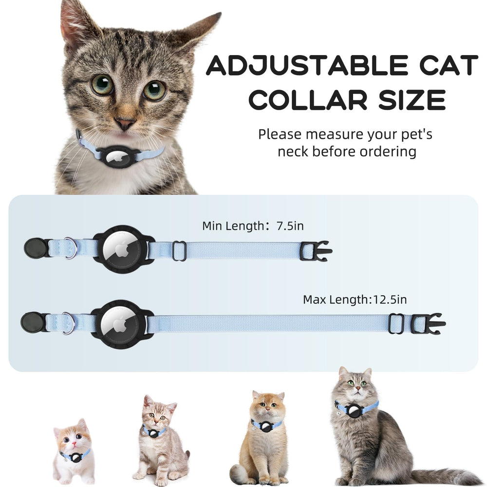 Sucegi AirTag Cat Collar blue lightweight wear for cats or small dogs.