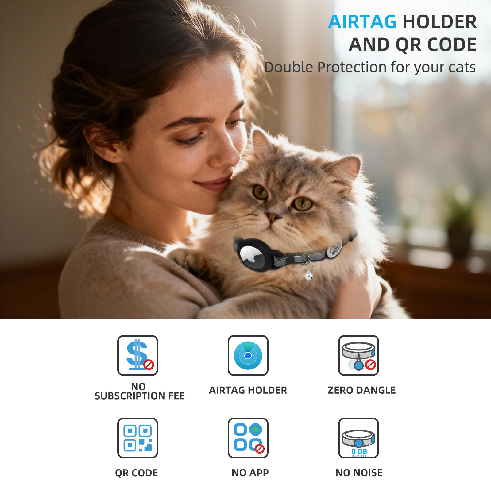 sucegi Airtag Cat Collar breakaway clasp provides safe quick-release in outdoor emergencies.