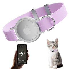 Sucegi AirTag Cat Collar with built-in holder showing secure tracking for adventurous cats