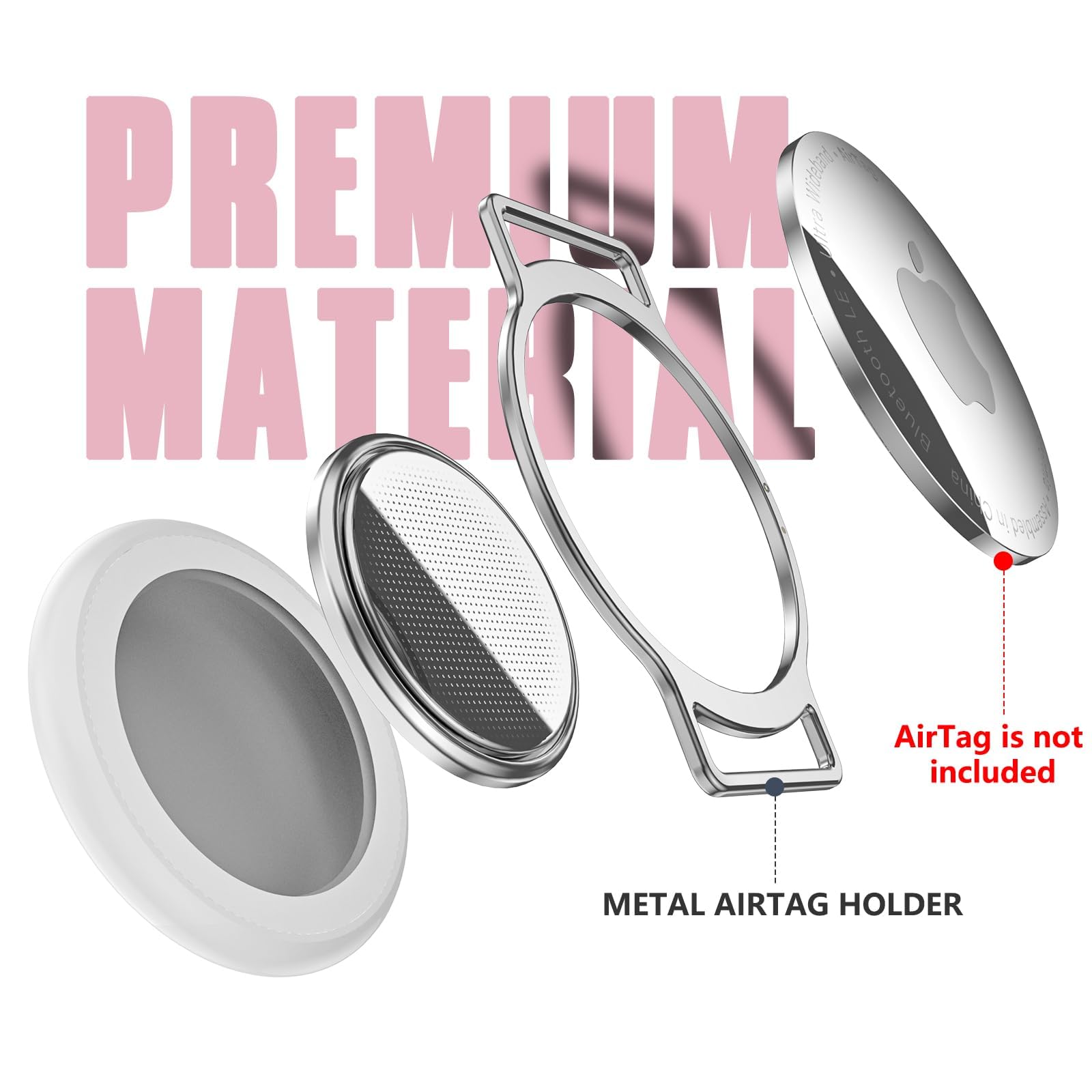 Sucegi AirTag Cat Collar metal holder details highlight durable AirTag integration