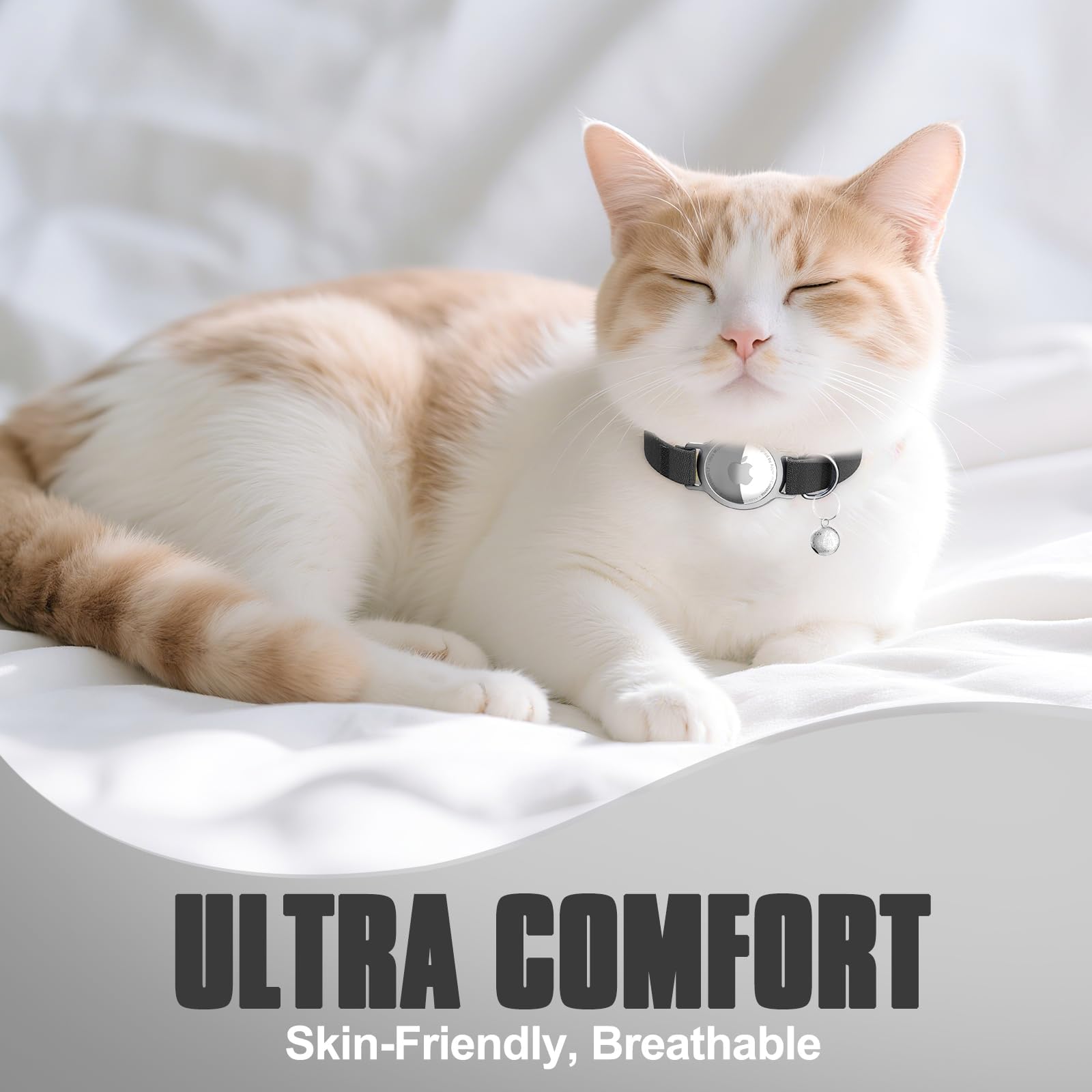 Sucegi collar sits discreetly on your cat during daily activities.
