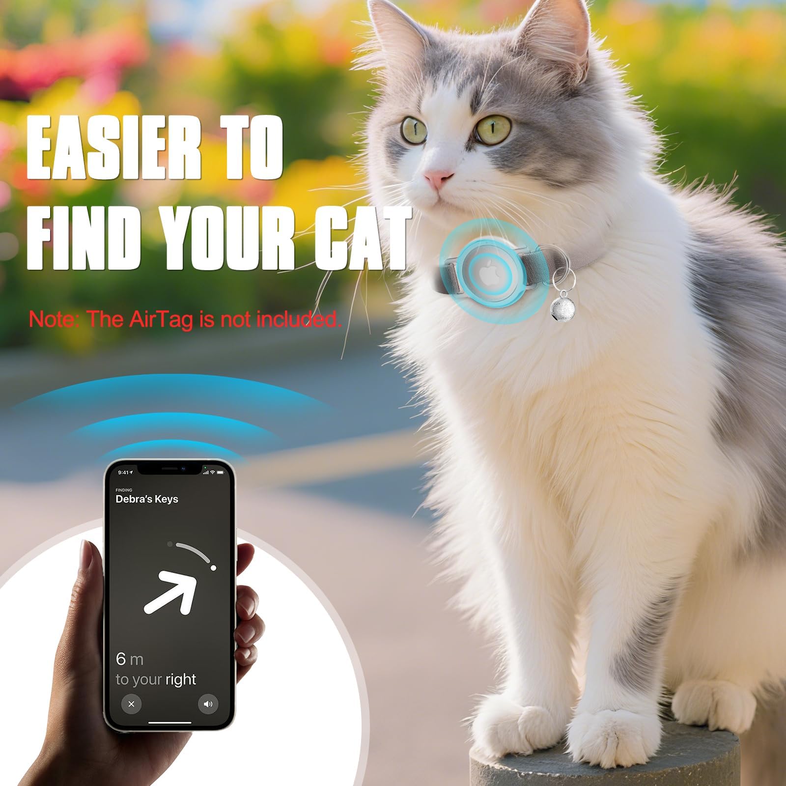 Sucegi AirTag Cat Collar scratch-resistant surface withstands playful scratching.