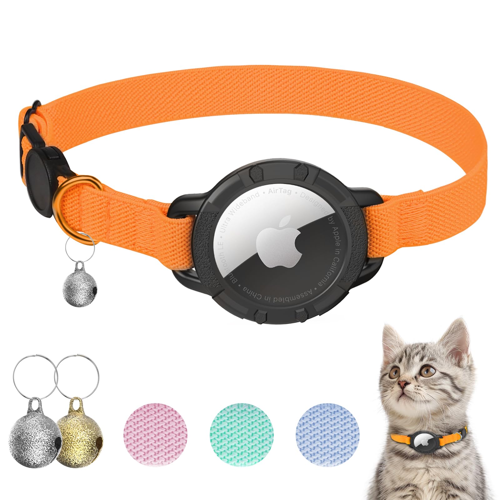 Collar sucegi AirTag con soporte, protege AirTag y evita pérdidas.