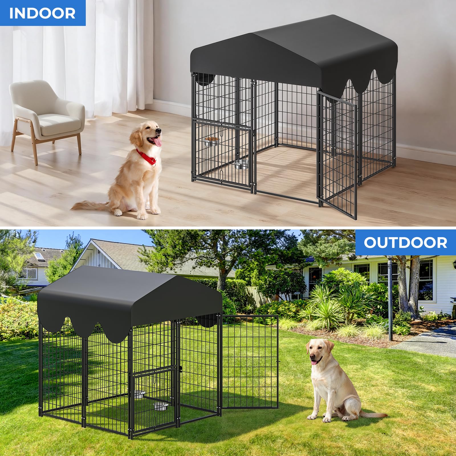 Suchown spacious 4.5ft height enhances pet movement.