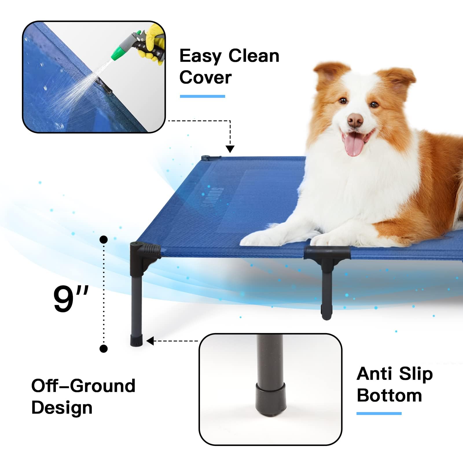 suddus dog bed cooling cot highlights breathable mesh for hot days