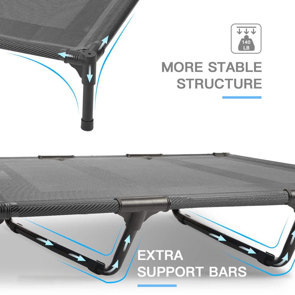 Suddus elevated dog bed dog-on-bed image shows comfortable hammock-style rest