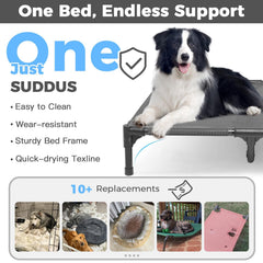 Suddus elevated dog bed dual-support-bars image demonstrates stable load support