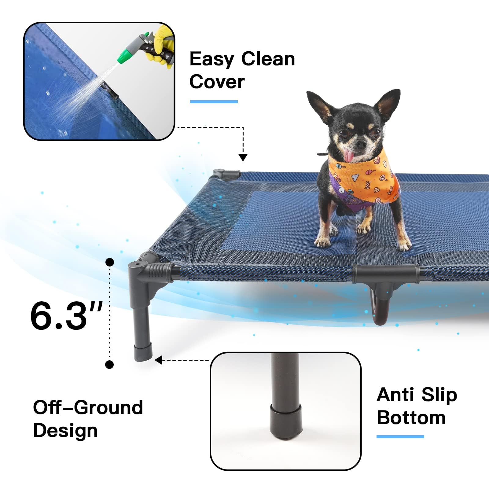 Suddus elevated dog bed steel frame demonstrates sturdy construction