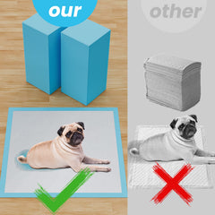 SUGUNING leak-proof back-film dog pads prevent leaks on wood floors.