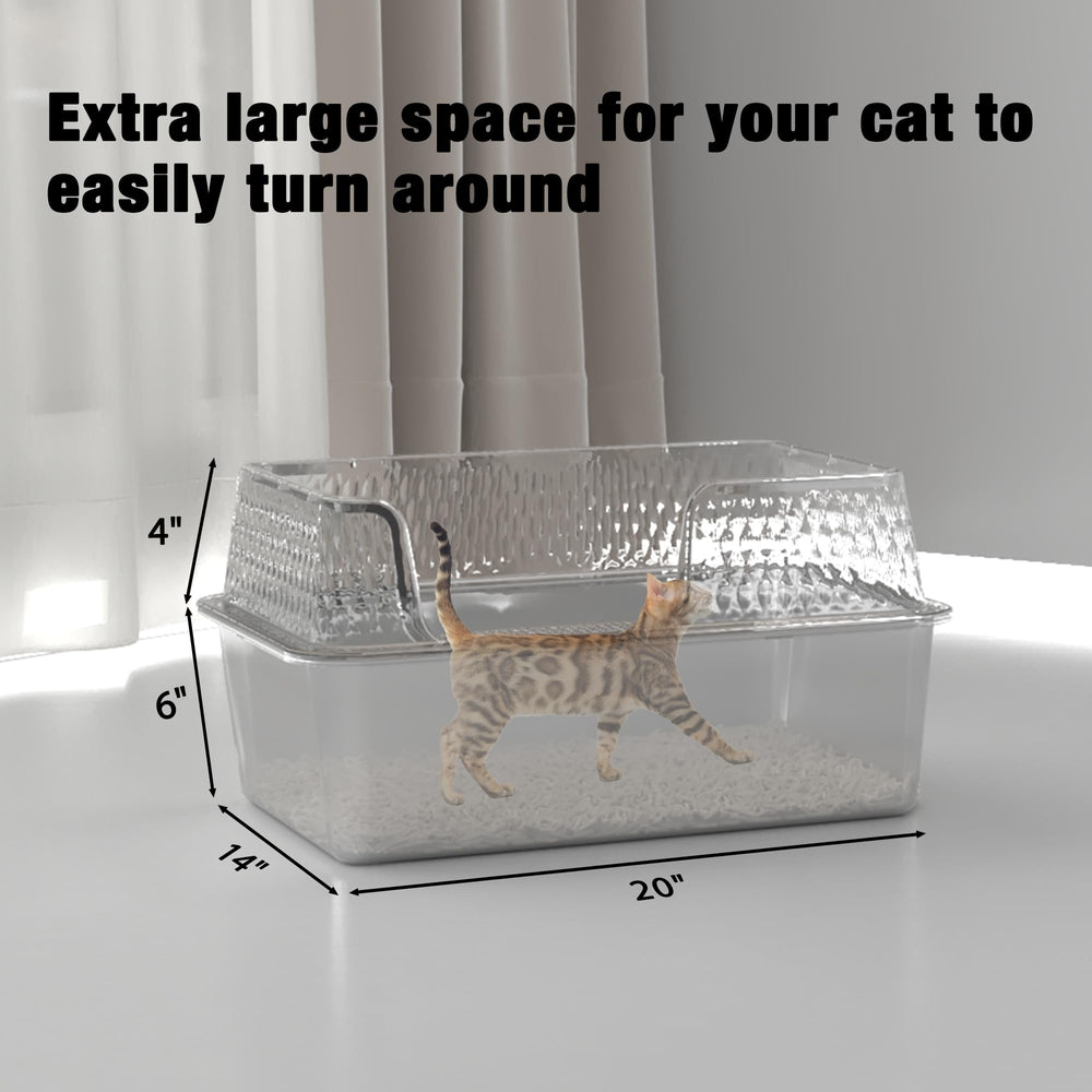 Suhaco high-walls stainless steel litter box contains mess and odors