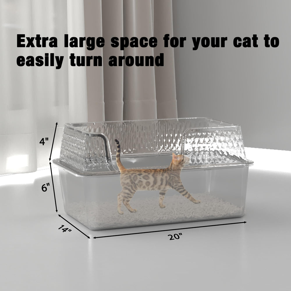 Suhaco high-walls stainless steel litter box Grey helps reduce spills and odor around the setup.