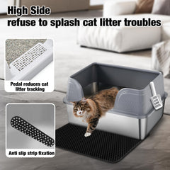Suhaco XXL with litter mat included helps trap stray litter.