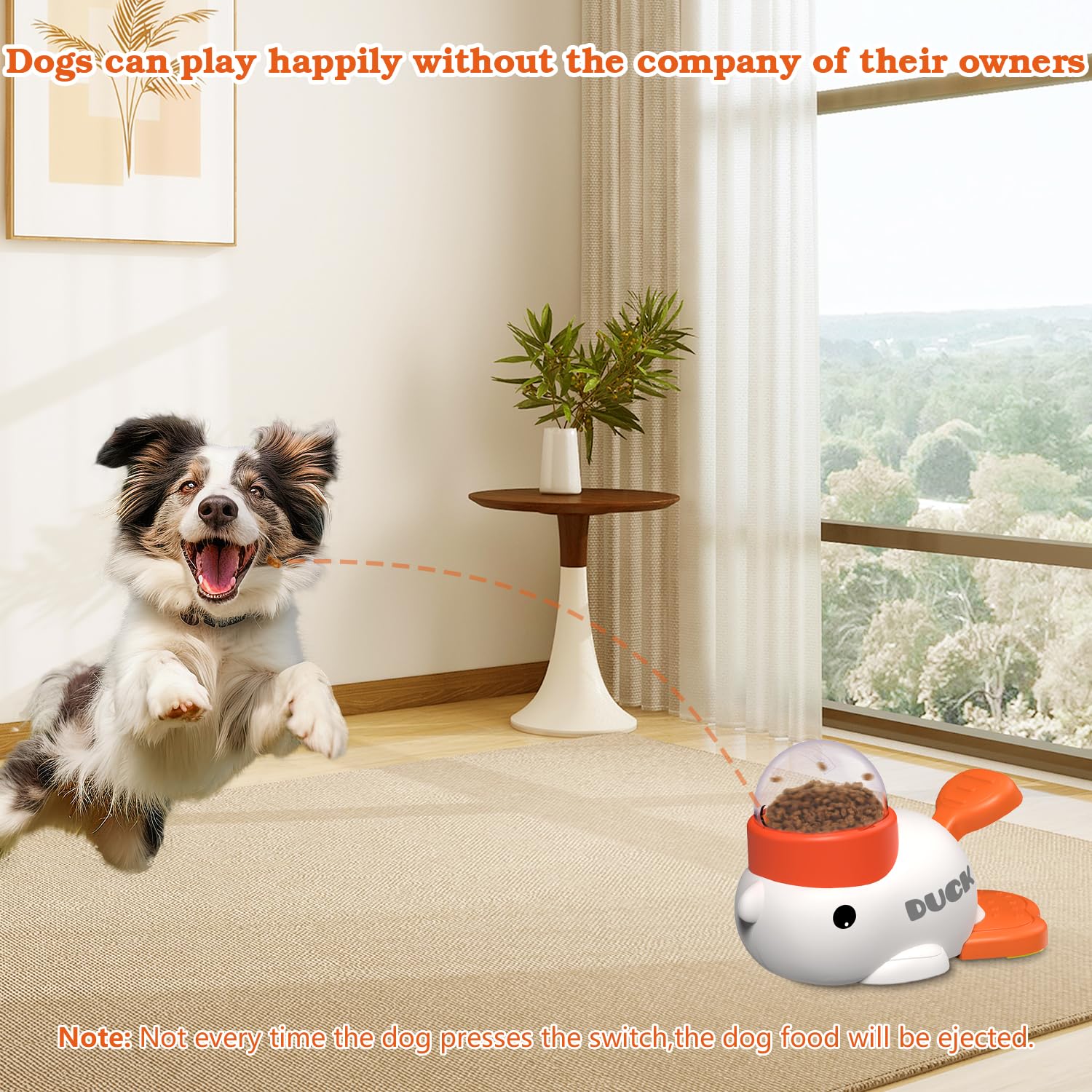 Suitchi slow-release mechanism white dog toy front view—demonstrates portion-controlled snacks.