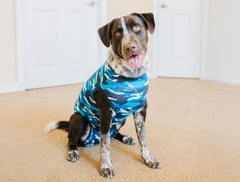 Suitical Recovery Suit shown from side profile offering full-body protection for post-surgery care