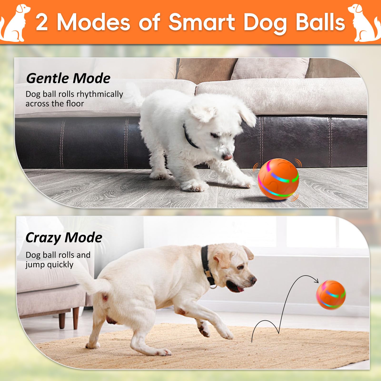 SUJF ball is 3.2 inches diameter, ideal for medium and large dogs.