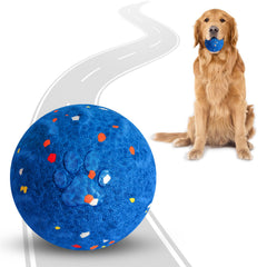 SUJF interactive dog ball front view showing self-rolling mode for engaging playtime