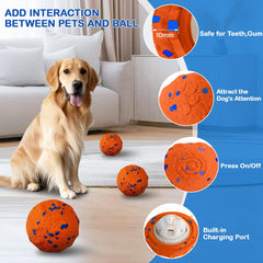 SUJF Interactive Dog Ball side view; self-rolling and bouncing for engaging sessions.