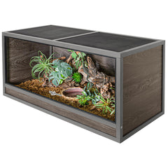 SUKEOPET Woodern Reptile Enclosure front view highlights sturdy build for durable reptile housing.