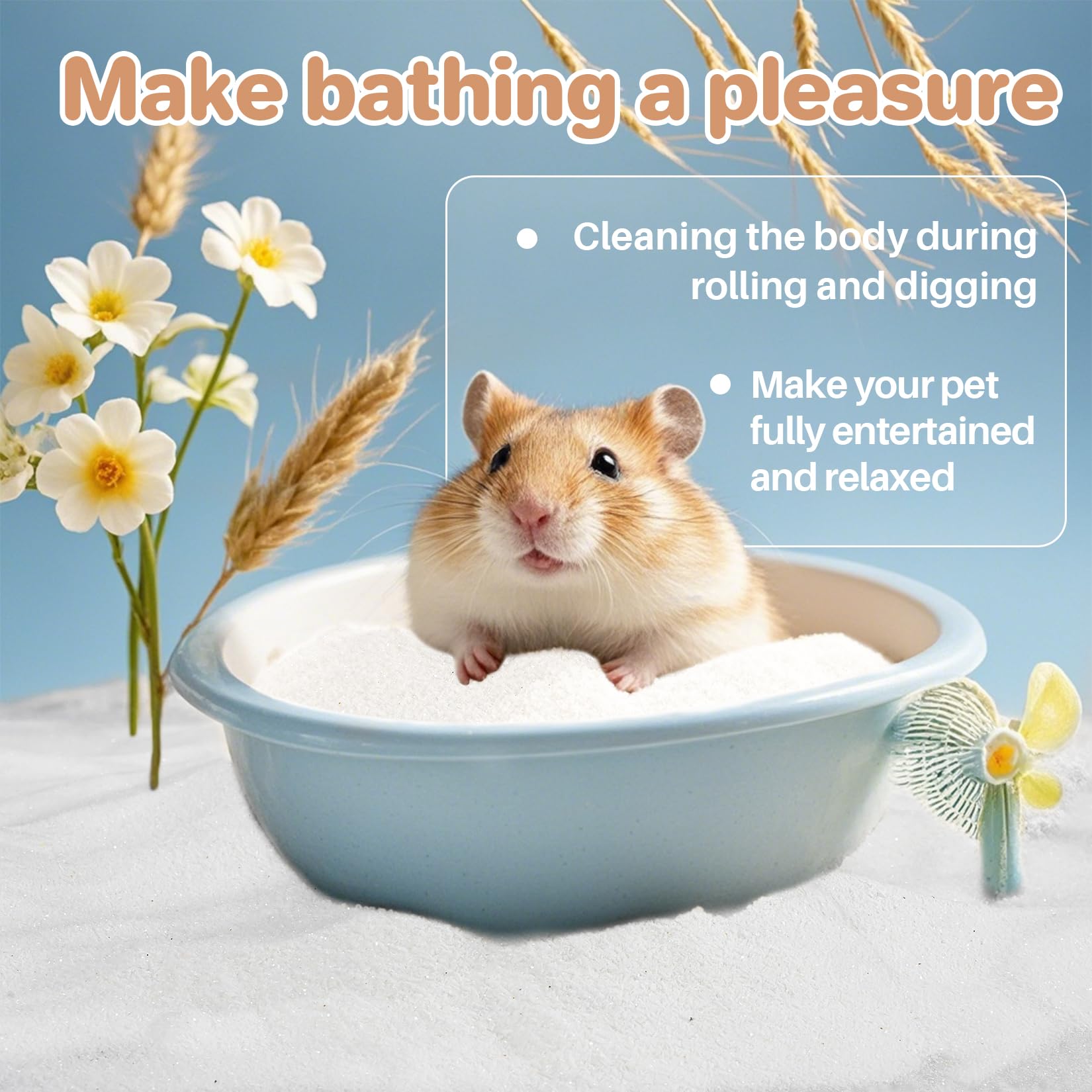 Sukh small-pets bath-time enrichment photo suggests relaxing digging and cleansing ritual
