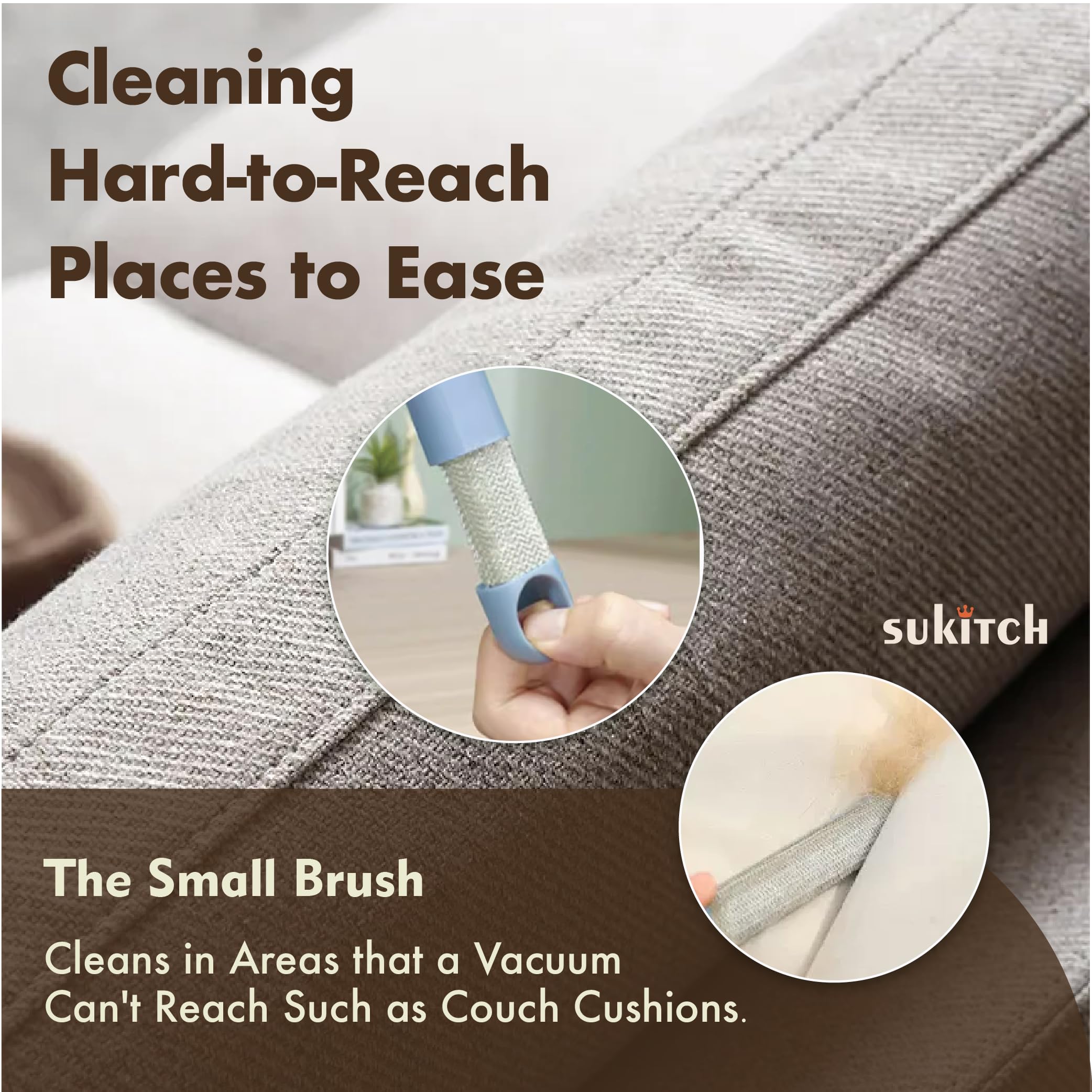 sukitch pet hair remover on bedding for easy clean-up after nap.