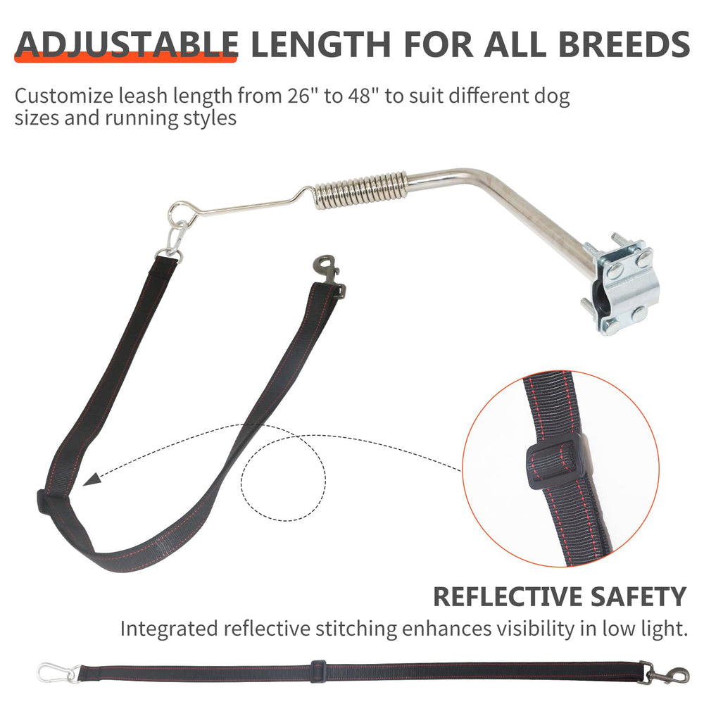 Sukubiui Bike Dog Leash Adjustable Length lets you tailor distance for dogs of all sizes