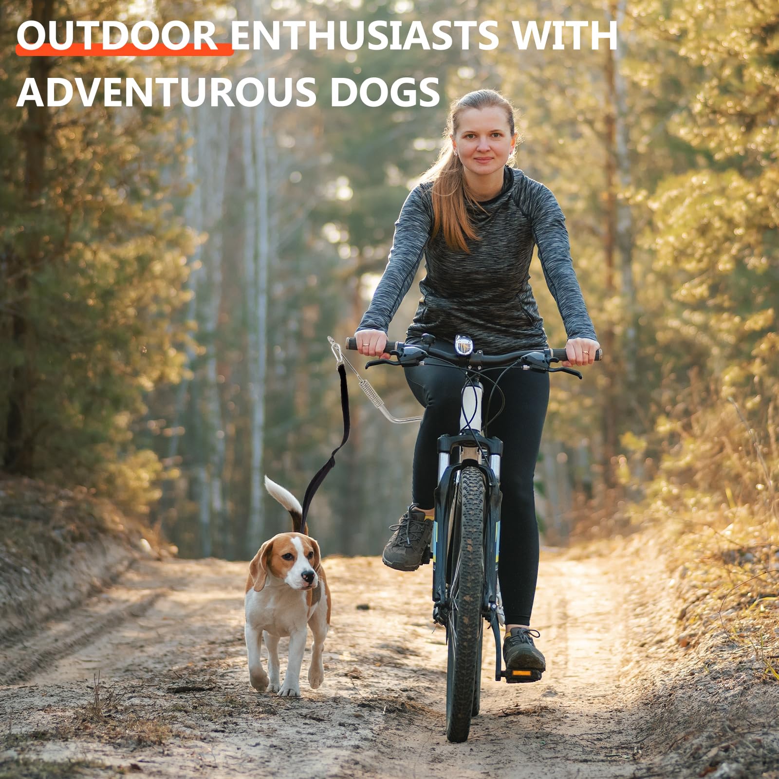 Sukubiui Bike Dog Leash in Park illustrates versatile outdoor use with dogs