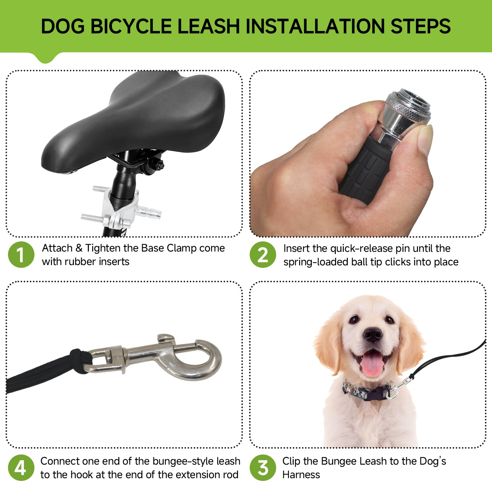 Sukubiui heavy-duty alloy steel build supports medium to large dogs on rides.