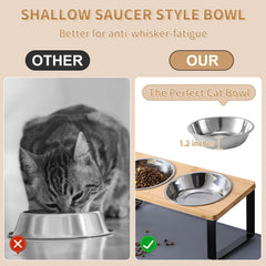 Summark tilted-design bowls showing 15-degree tilt for easier neck alignment